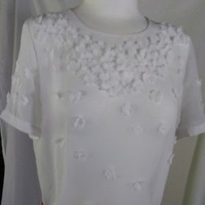 Sheer White Liz Clairborne Blouse SZM